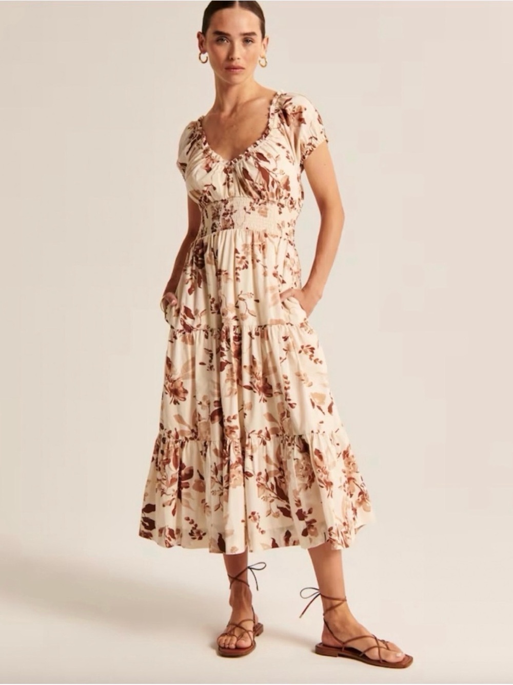 Abercrombie & Fitch Boho Floral Midi Dress